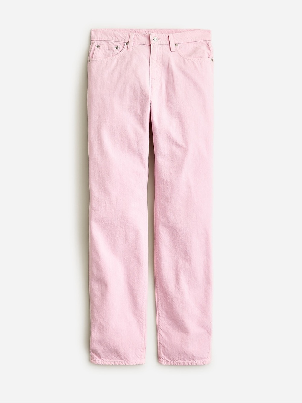 J.Crew Mid-Rise Slouchy Straight Jeans in Pale Pink